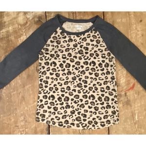 Leopard Print Baseball Tshirt 7/8